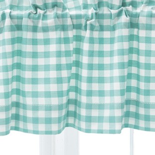 Ashford Aqua 100% Cotton Single Window Valance 15″ x 72″