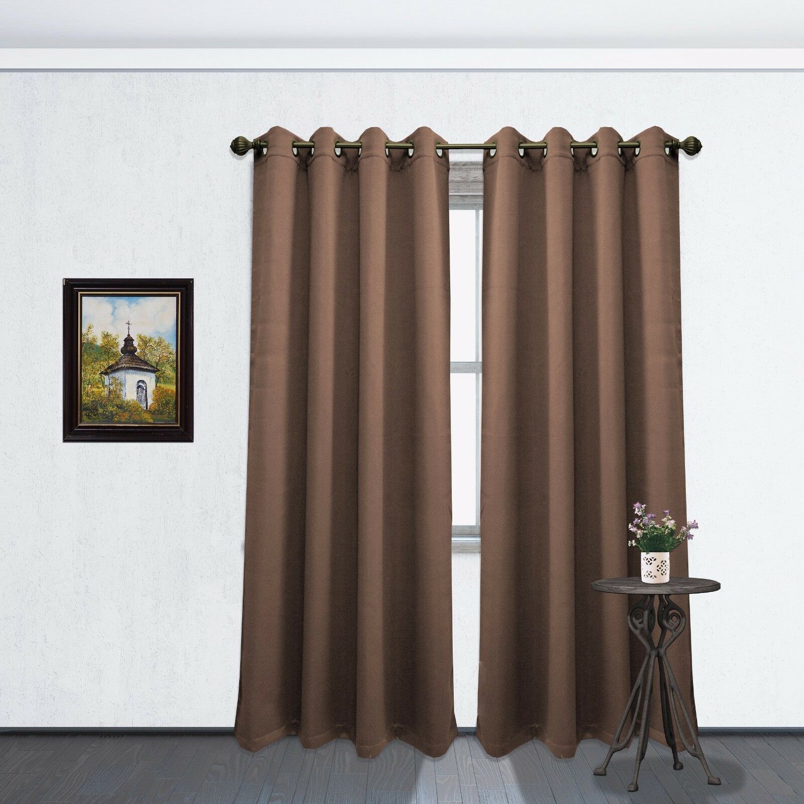 Linen Store 2pc Blackout Room Darkening Window Curtain Panels, 54″x84″ Each