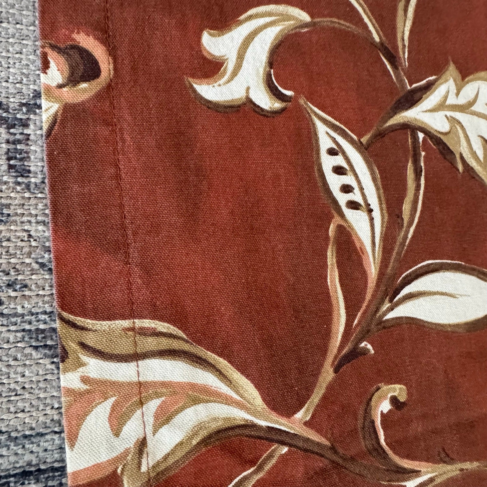Pier One Imports Magdalene Clay Two Curtain Panels One Valance 100% Cotton