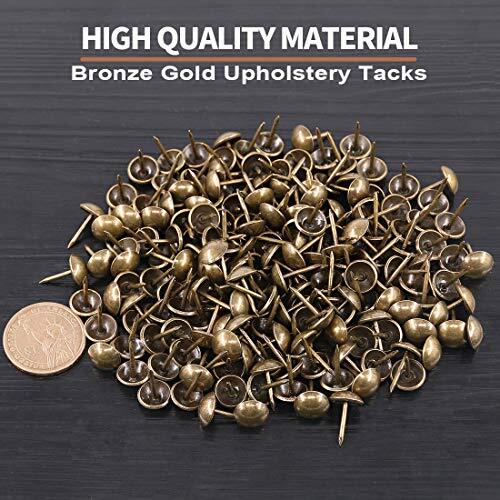 Keadic 300Pcs [ 7/16″ in Diameter] Antique Upholstery Tacks 7/16″(300pcs)
