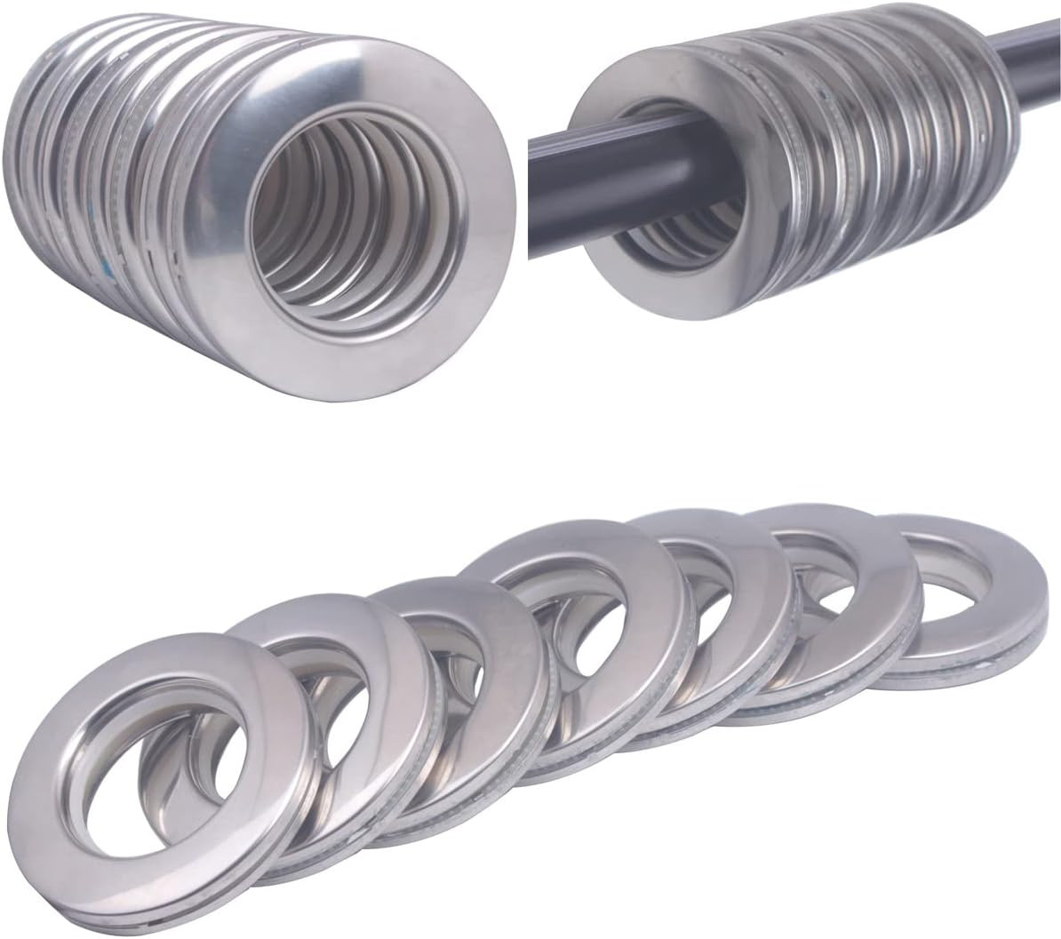 10 Pack Stainless Steel Curtain Grommets, 2 in 1 Metal Curtain Ring Eyelets Meta