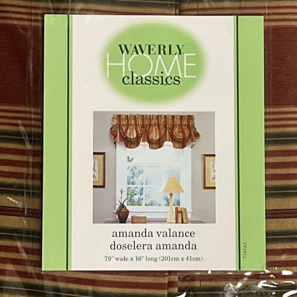 Waverly Home Amanda Valance Red Sweetwater Stripe 16″X79″ Model 81903666