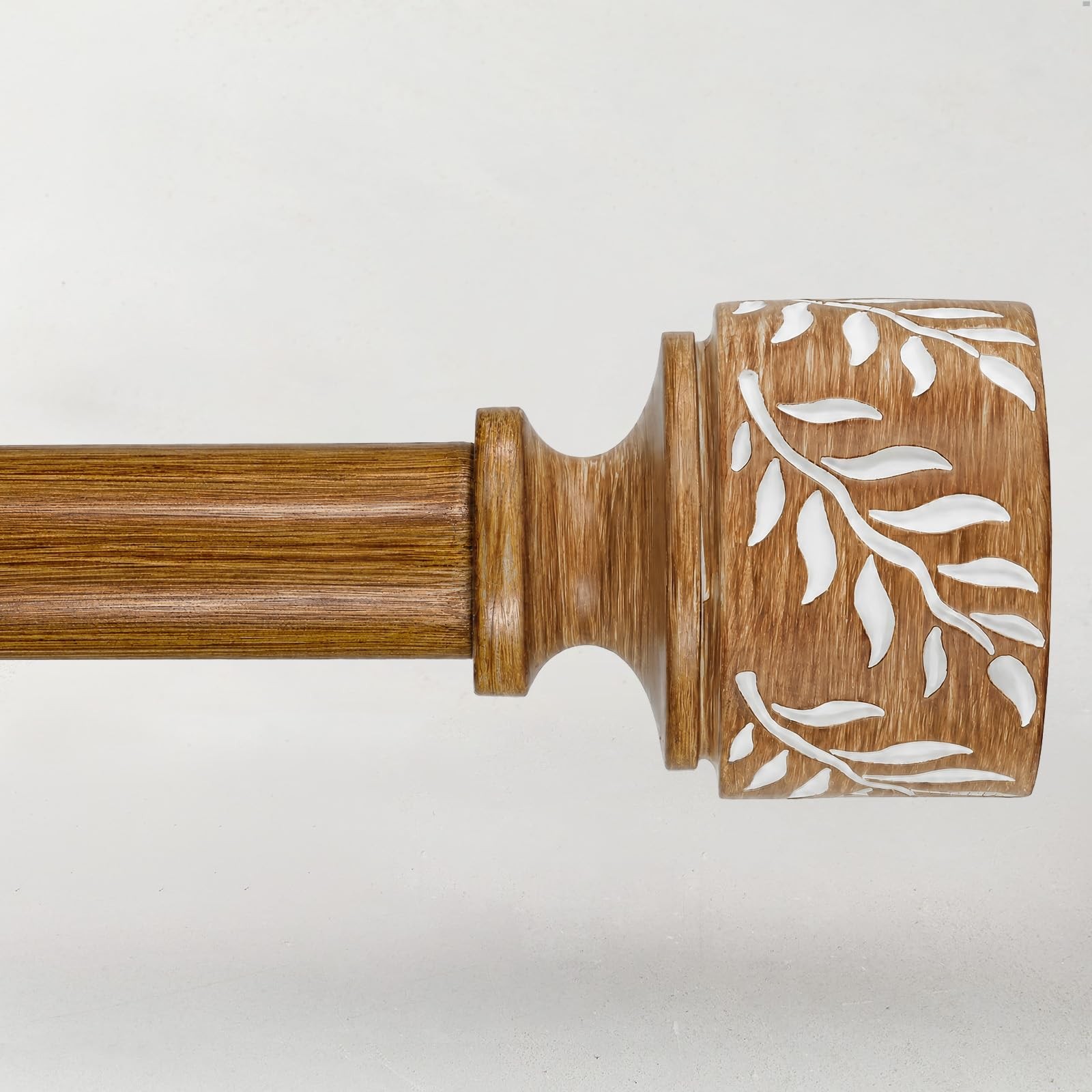Time Forest Natural Wood 32-45in Boho Curtain Rod