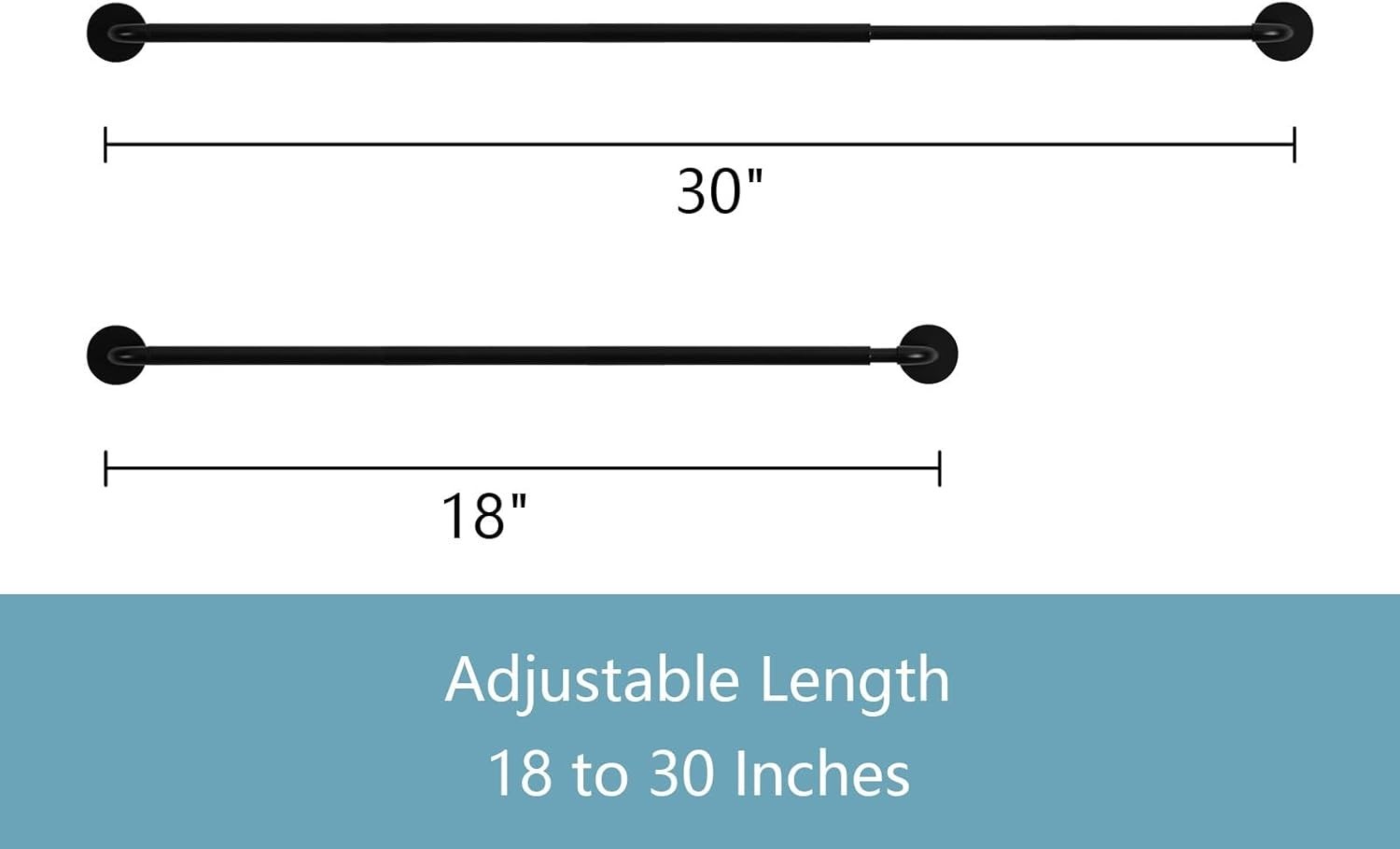 Versatile Adjustable TYRON Magnetic Curtain Rods for Windows & French Doors