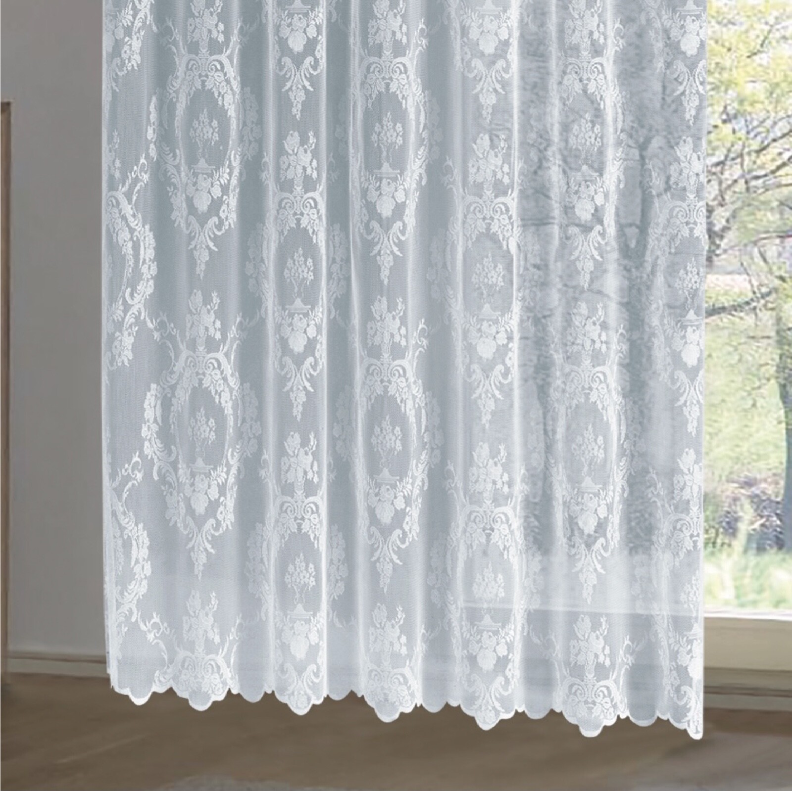 Crown Shabby Chic Lace Window Curtain Panels Vintage Lace Panels