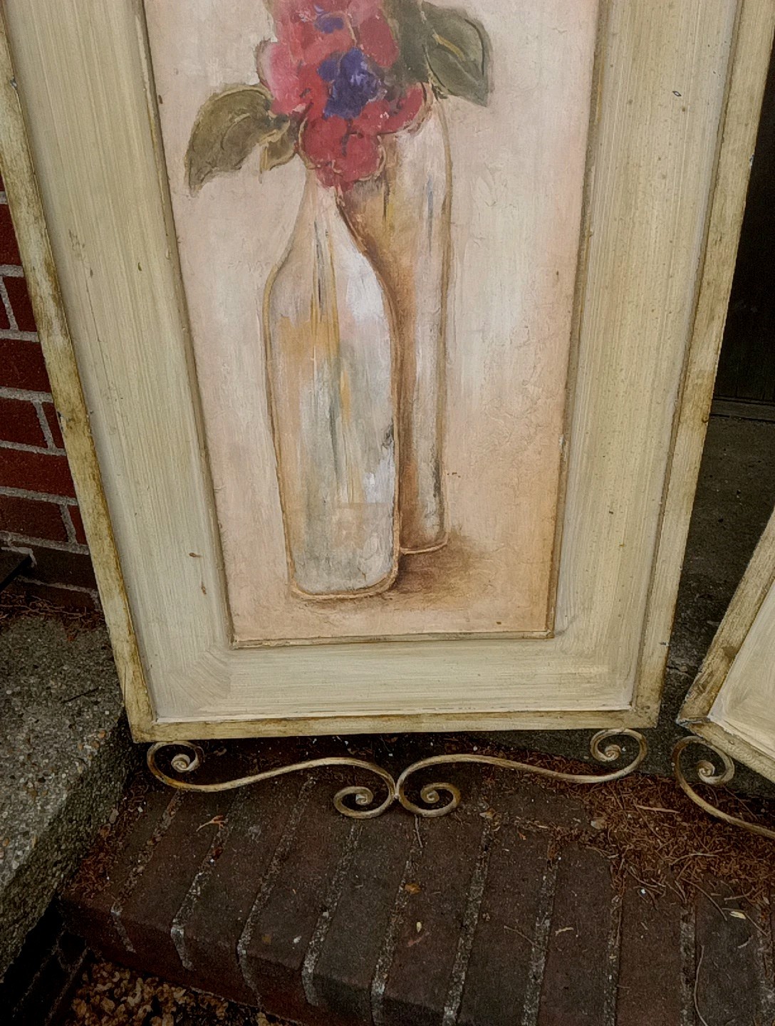 TWO WELDED IRON AND STEEL WALL DECOR/SHUTTERS 54 IN BY 22 IN ITALIAN STYLE RARE