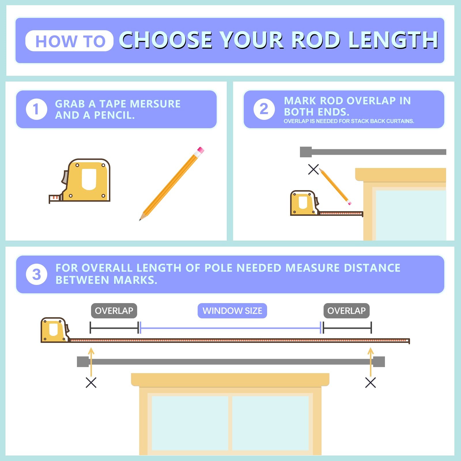 Byondeth Curtain Rods for Windows 16 to 120 16″ 120″, Brushed Nickel