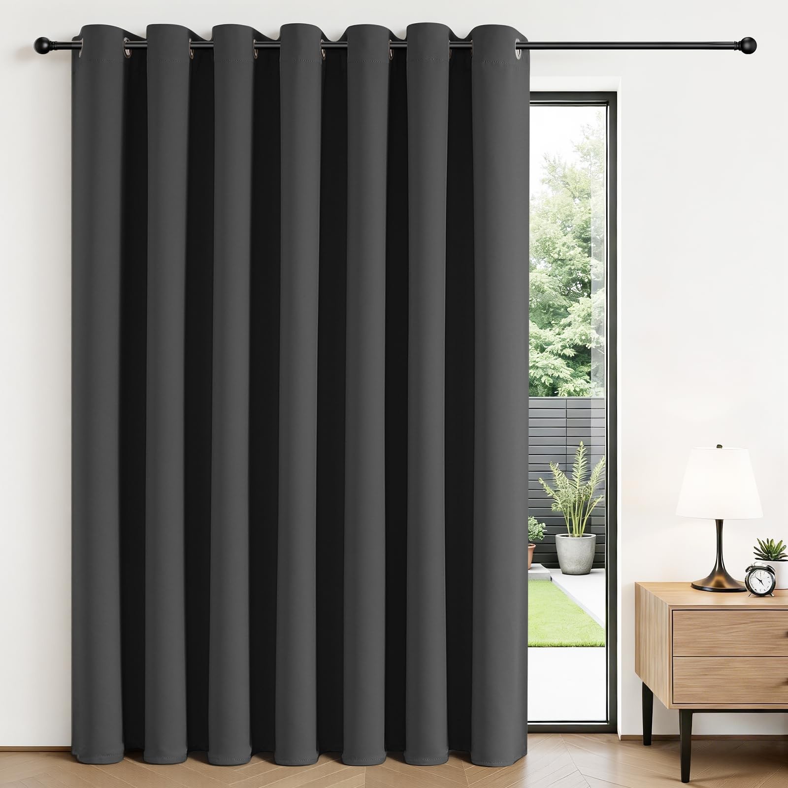 Blackout Patio Sliding Door Curtains 84 Inches Long, Grommet Privacy Room Div…
