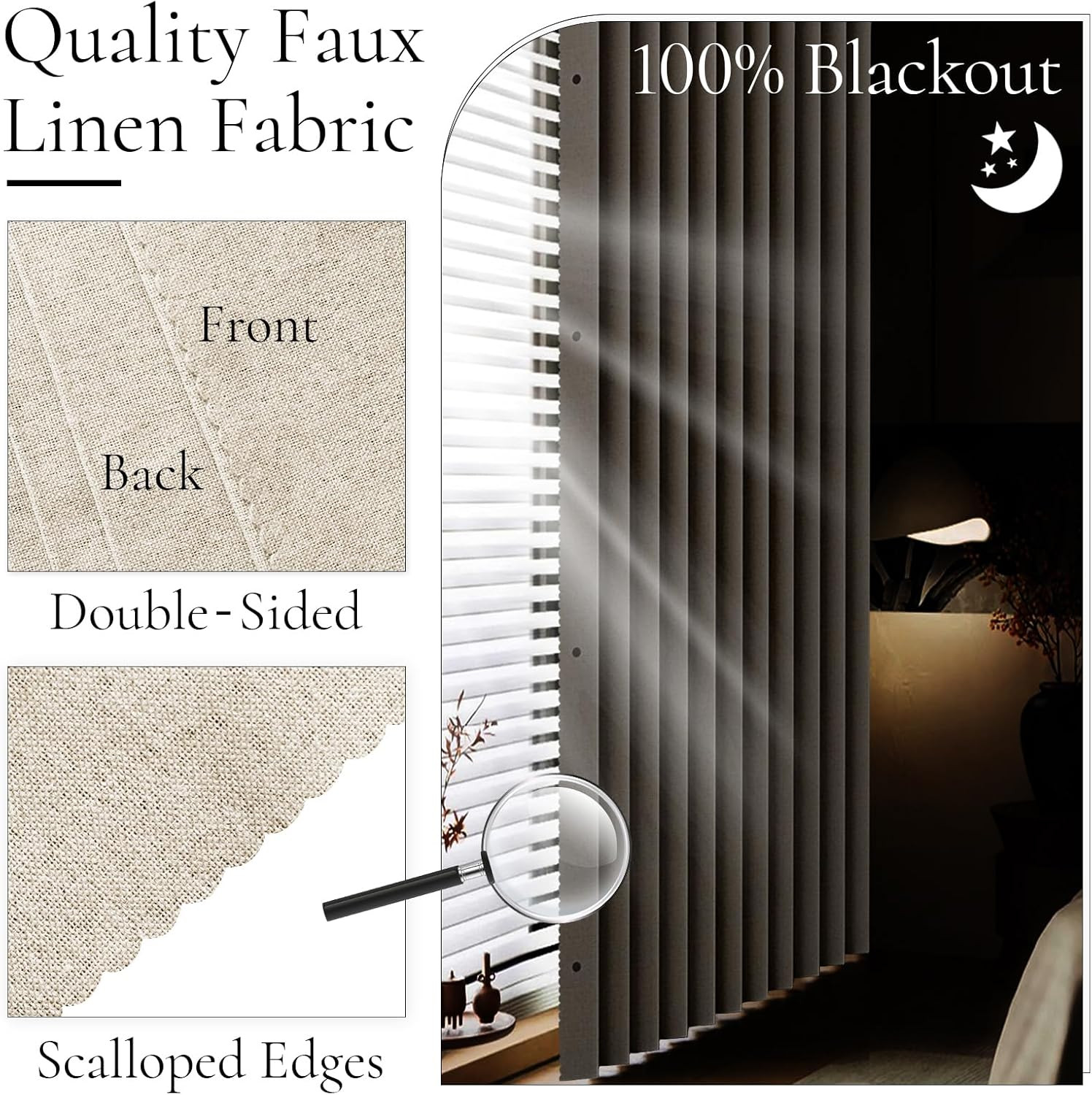 100% Blackout Magnetic Folding Door Curtain, Accordion Style Closet Curtain for