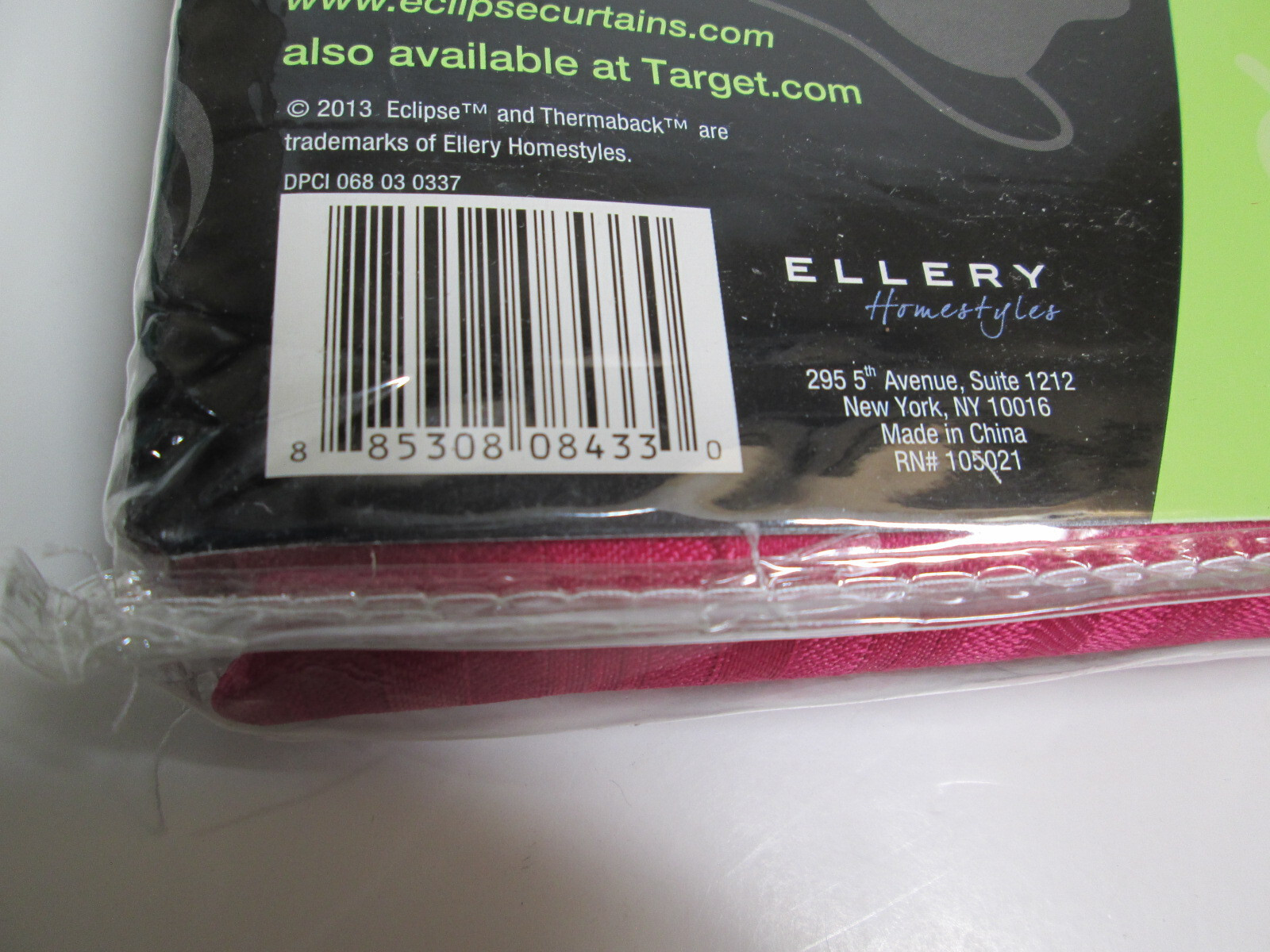 Eclipse Thermaback Bailey Rod Pocket Block Out Panel 42″x84″ Hot Pink Stripe