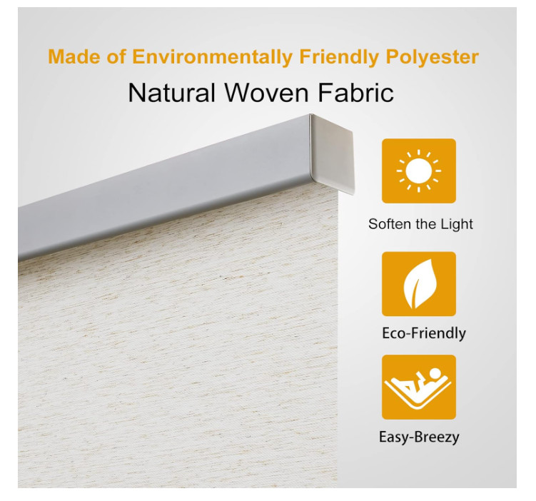 Persilux Free-Stop Cordless Roller Shades Blackout 32 x 72 Grey