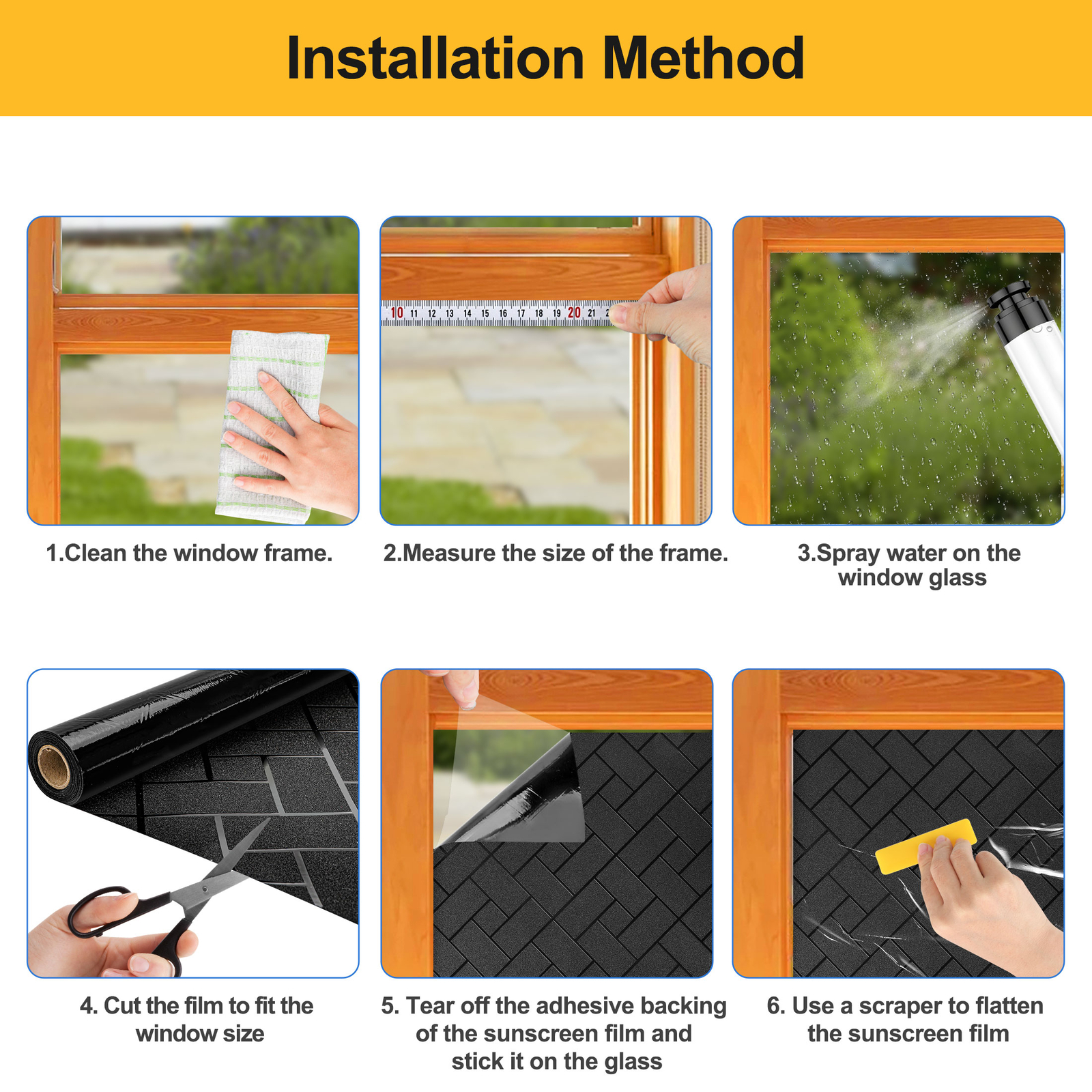 17.7×78.7inch Black Diagonal Grid Window Film Static Cling Privacy UV Heat Block