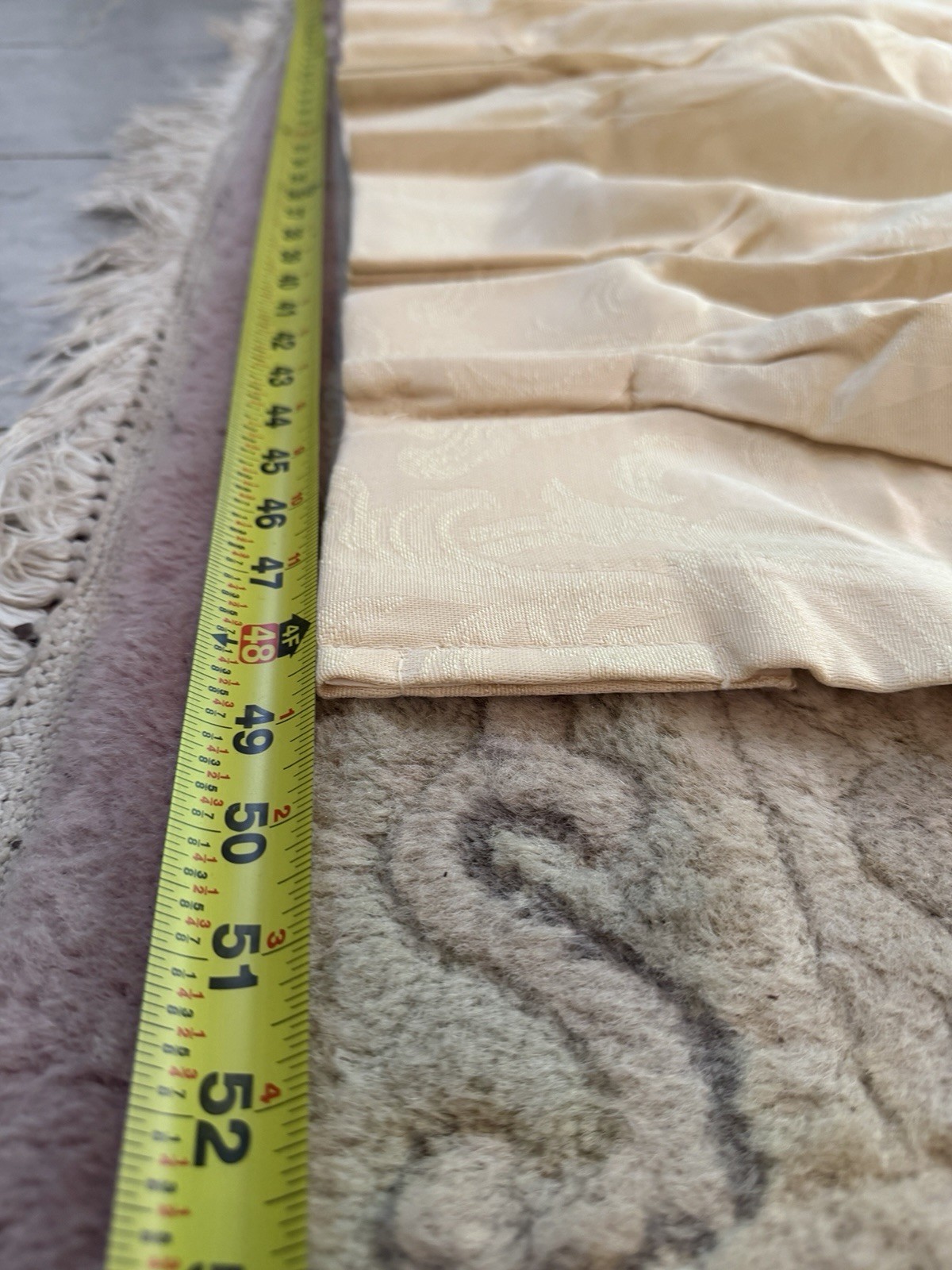 2 Burlington Drapery Panels Lined Cream Filigree Rayon Blend Triple Pleat 83X49″