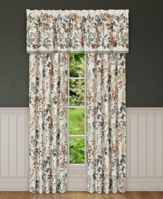 Royal Court Home Straight Valance Floral Rod Pocket – 72 x 17 in