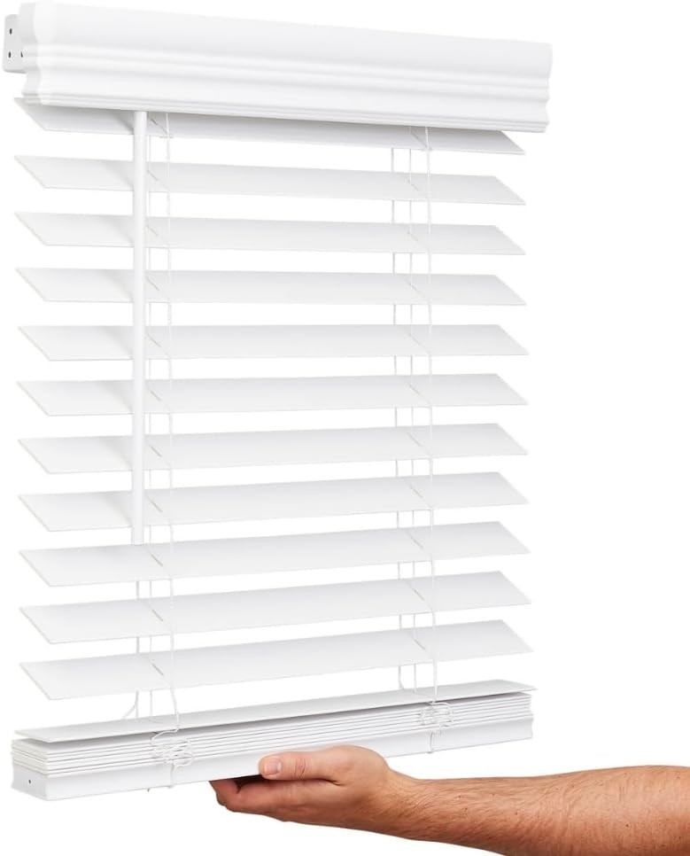Cordless 2 Inch Faux Wood Blind 33″ Wide x 60″ Long Window Blinds Blinds