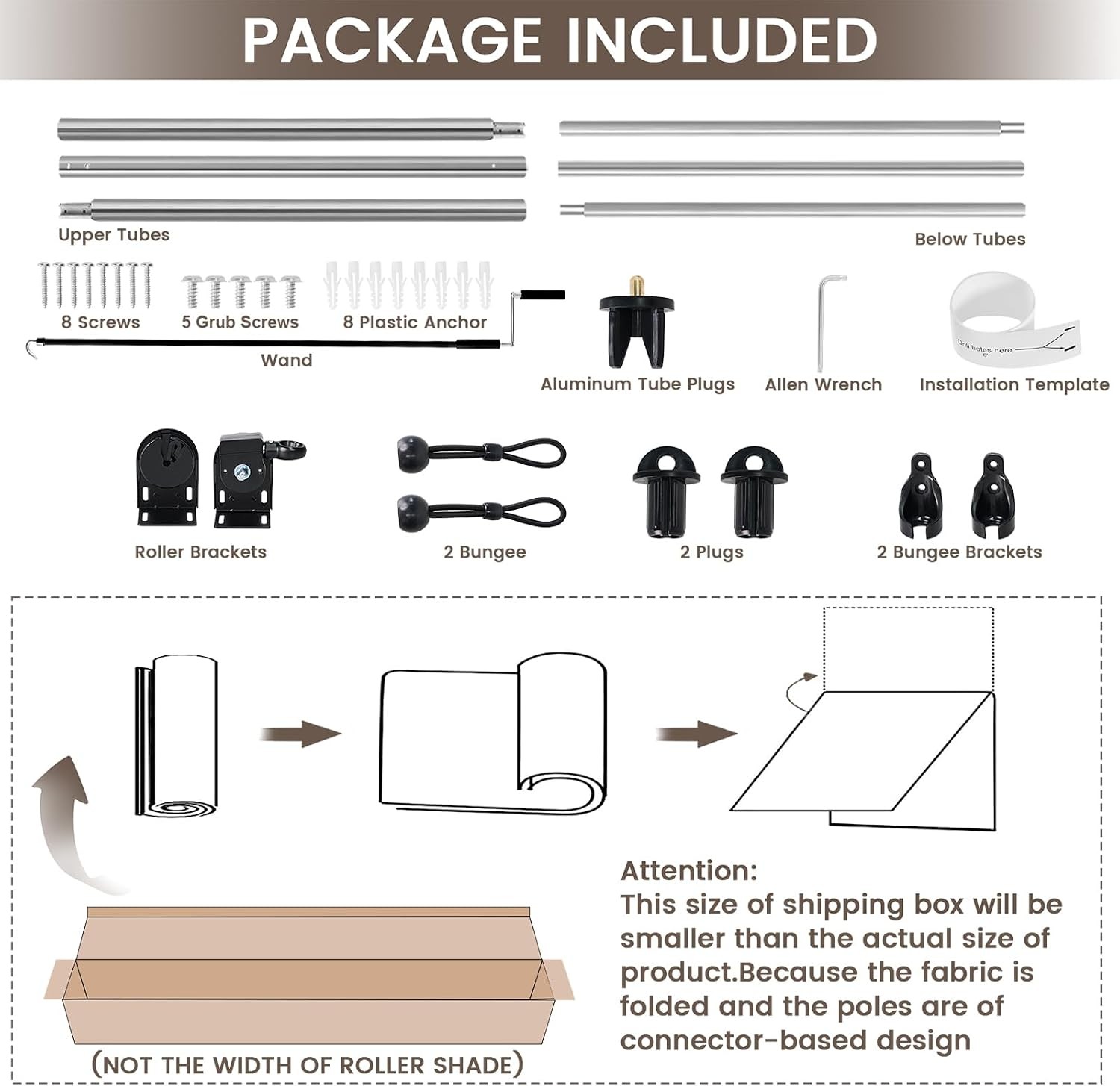 Outdoor Roller Shades for Patio, 10′ W x 8′ H Cordless Patio Shades Roll Up