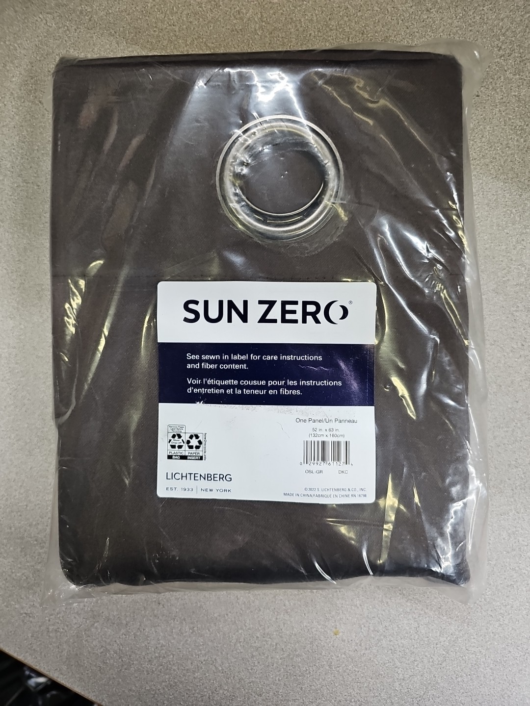 Sun Zero Panel Curtain Grommet Brown 52in x 63in