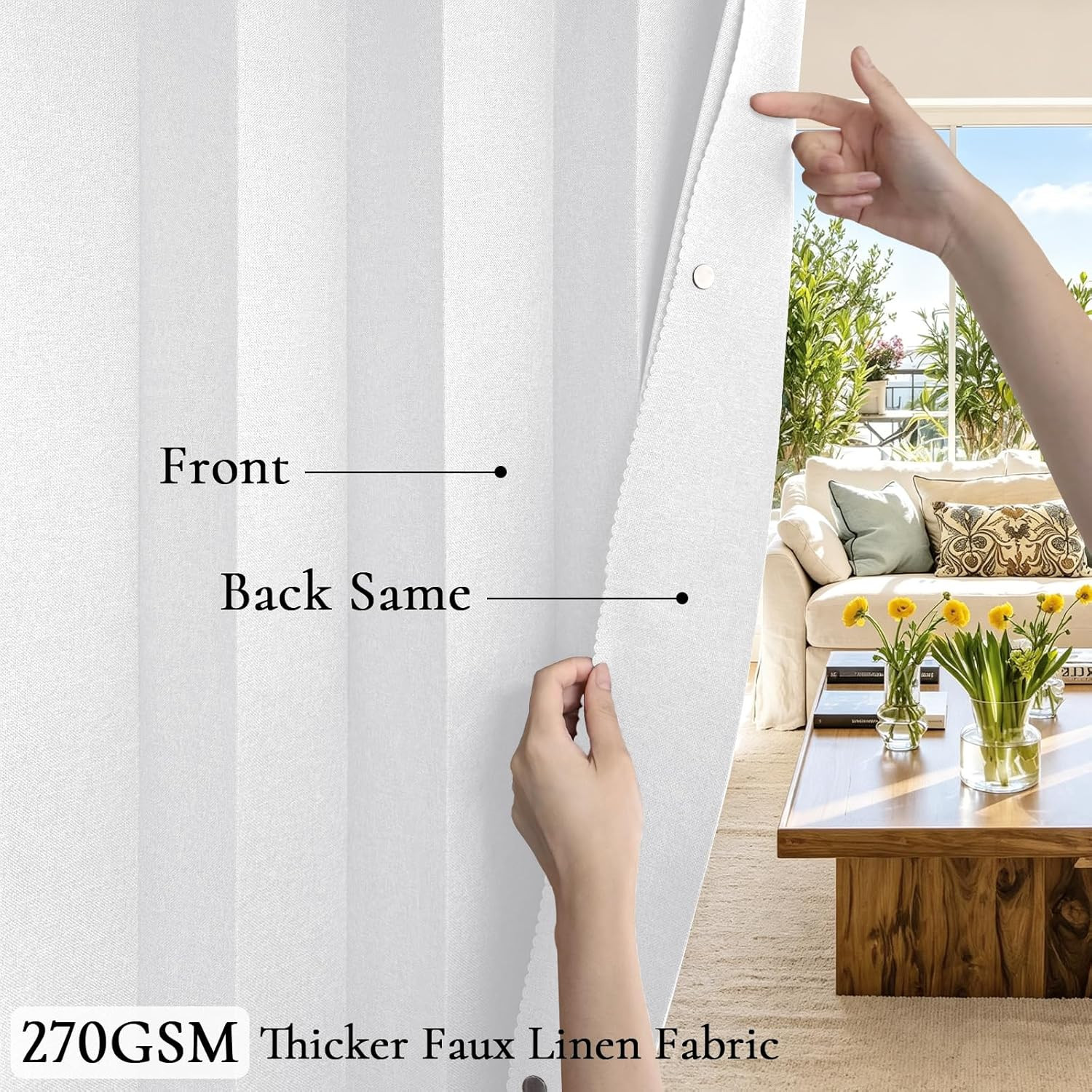 White Vertical Pleated Shades for Sliding Doors – 1 Panel W120 x L96