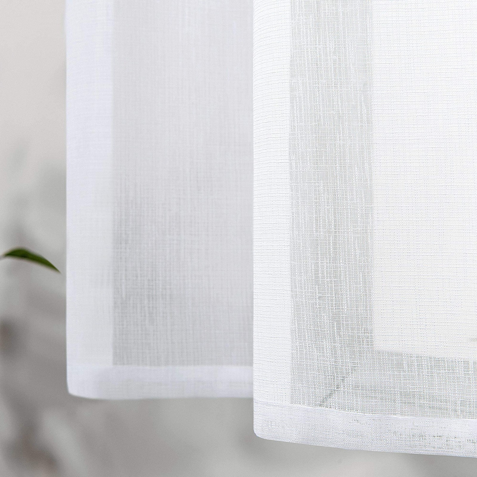 KOUFALL Tier Curtains for Kitchen 24 Inches 30″W x 24″L (Pack of 2), White