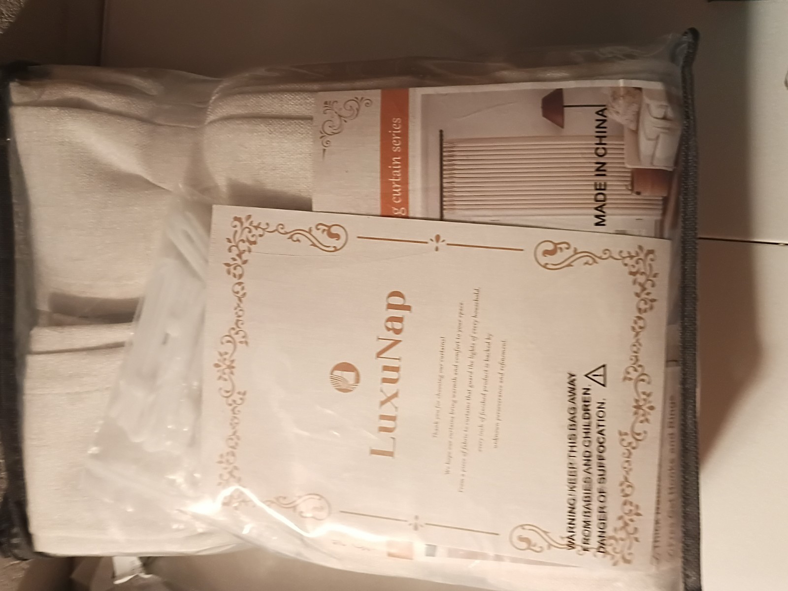 LuxuNap Curtain Panels 52×72 White Back Tab Rings Light Filtering Polyester