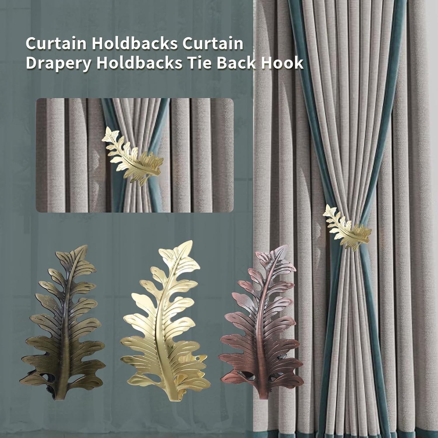 Vintage Leaf Curtain Holdbacks – Set of 4