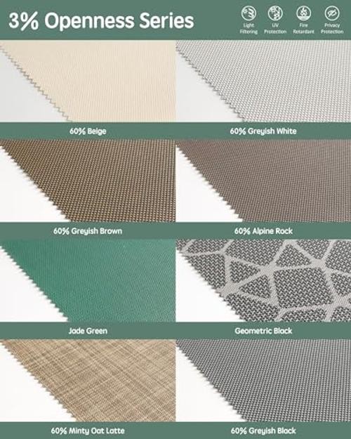 Smart Solar Shades, Light Filtering Multicolor A Set Multicolor Fabric Samples