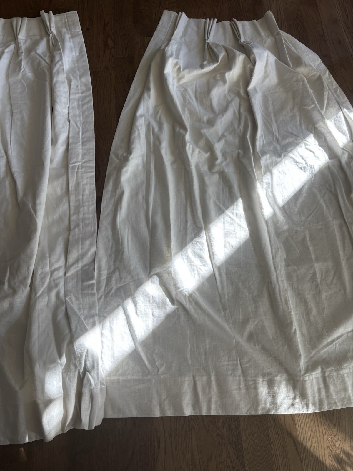 Custom Pinch Pleated Drapes Off White Cream Lined (Pair 1) 61” In Length