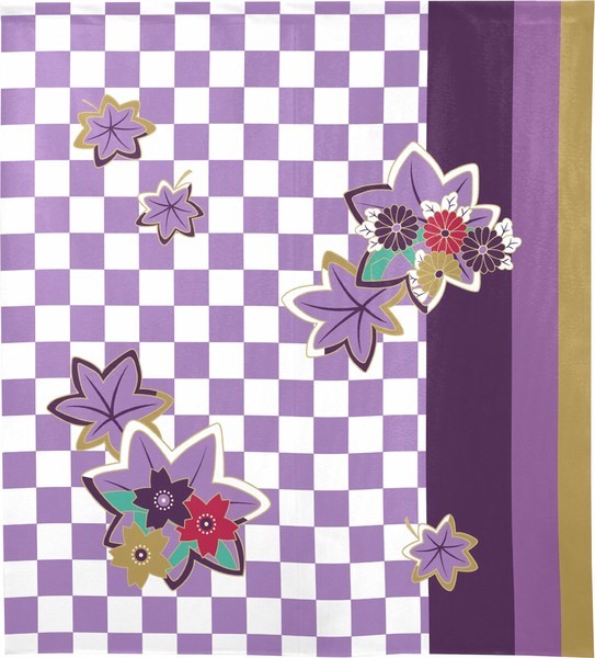 Noren Japanese door curtain 33.5×35.4 in polyester Ichimatsu Maple Leaves
