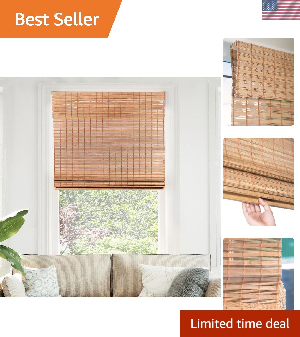 Bamboo Roman Shades Light Filtering Blinds Indoor Window Treatments Eco-Friendly