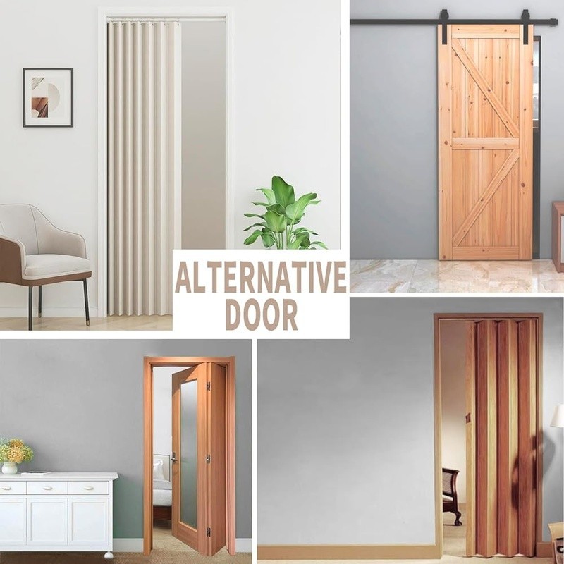 Closet Curtains Doorways Pleated Folding Doors Curtain for Closet Room Divider