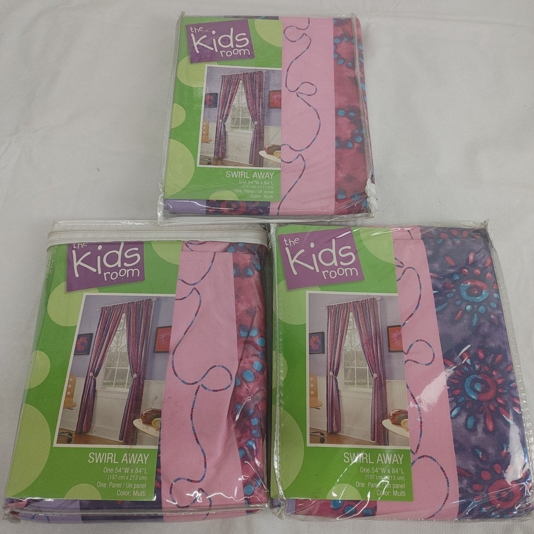 The Kids Room Swirl Away Panel Set Of 3 Each Has One 54”x84” Panel. New