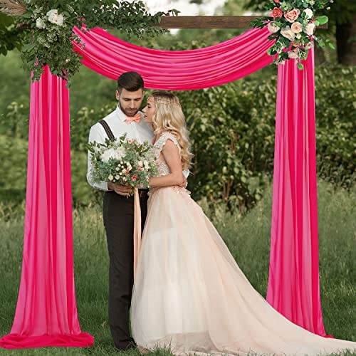 Arch Drapes Wedding Arch Draping Fabric 20FT 29″W x 240″L (Pack of 1) Hot Pink
