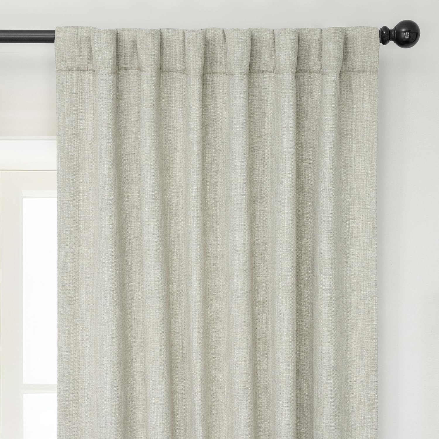 – Faux Linen Curtains for Living Room (1 Panel) – 50W X 120L – Textured Room …