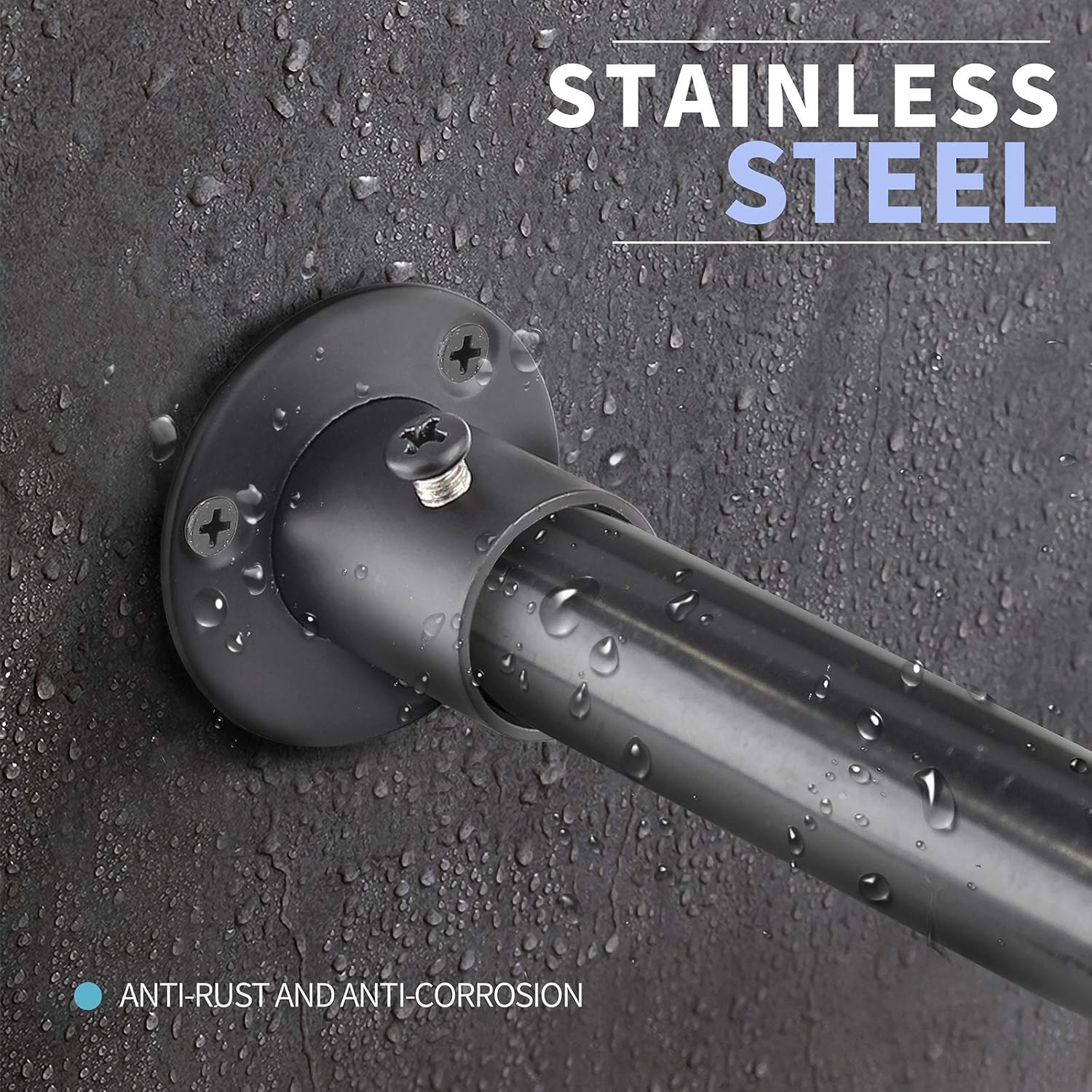 Stainless Steel Curtain Rod Holders, 4 Packs 0.75″ Durable Closet Curtain Rod