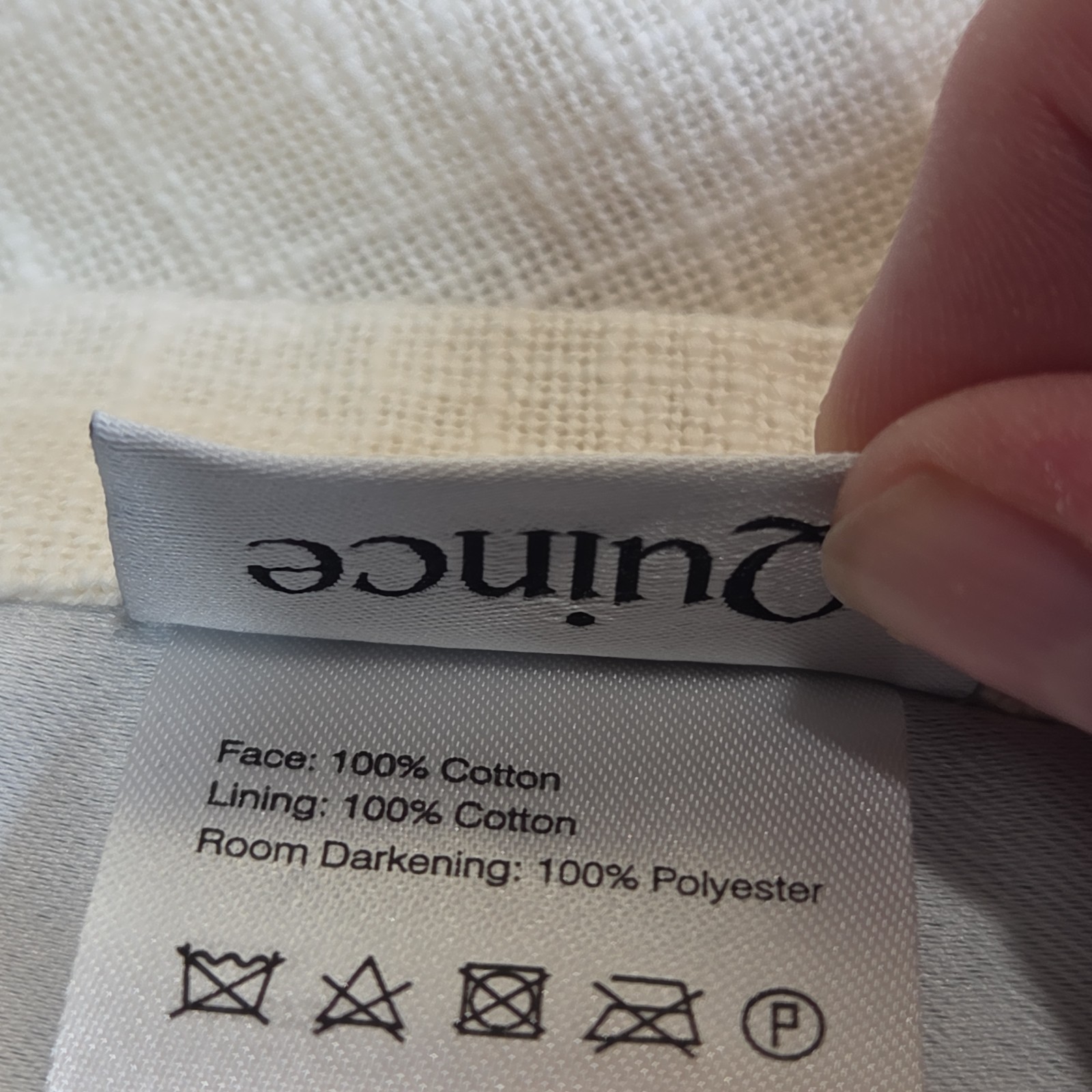 Quince Textured Cotton Room Darkening Curtain Panel Ivory 48×108 Single