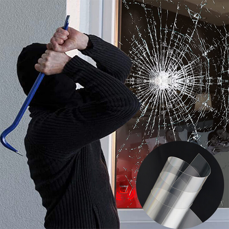 Clear Window Security Anti Shatter Glass Film Safety Bathroom Protection Film