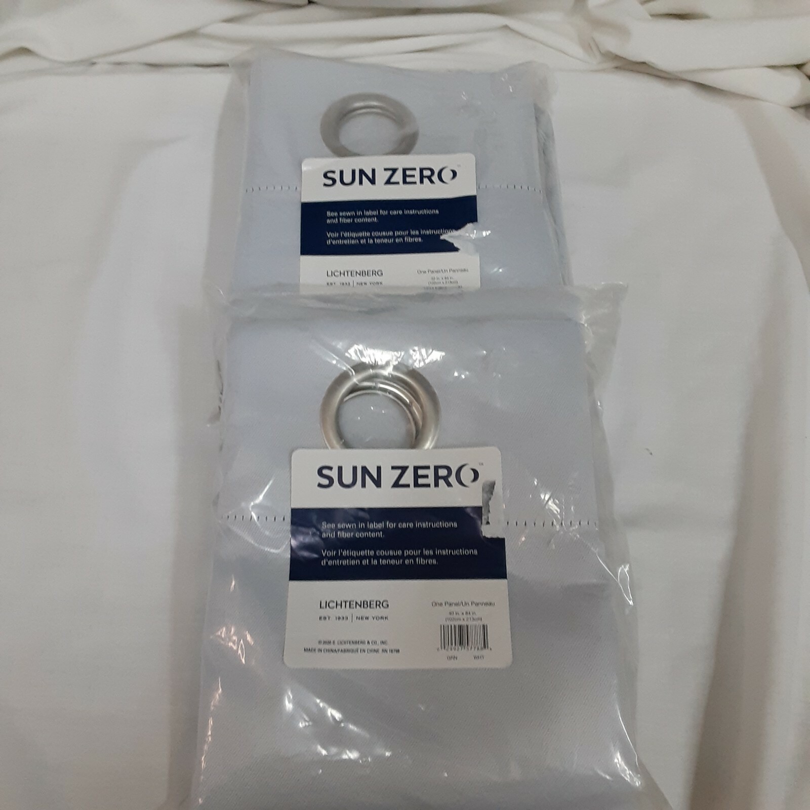 Sun Zero Grommet Curtain Panels 1 Pair Light Grey 40 Inches X 84 Inches