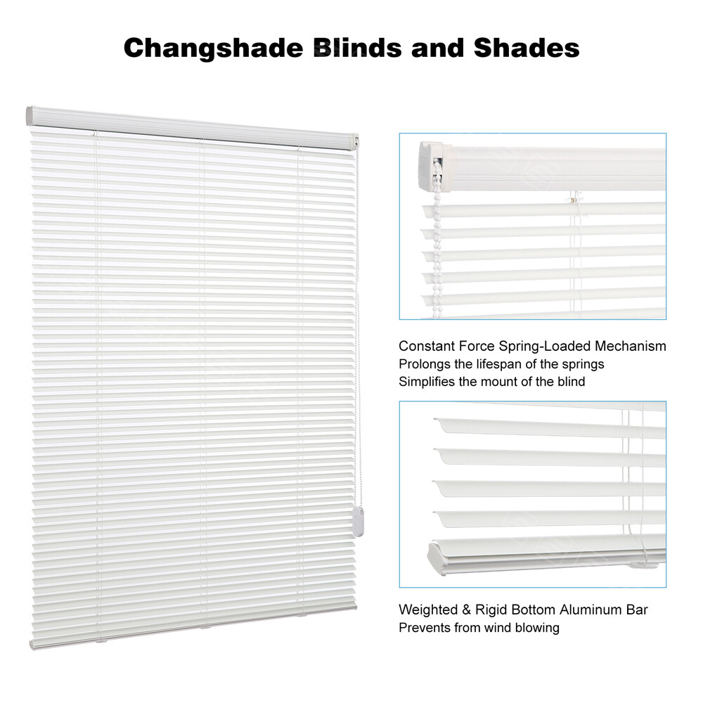 Changshade CUSTOM Window Shades Blackout Corded 1inch Horizontal Blinds-3colors