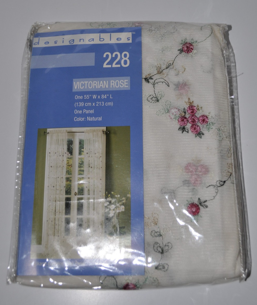 NIP Designables 2 Victorian Rose Window Panels 55″W x 84″L by Corona Curtain