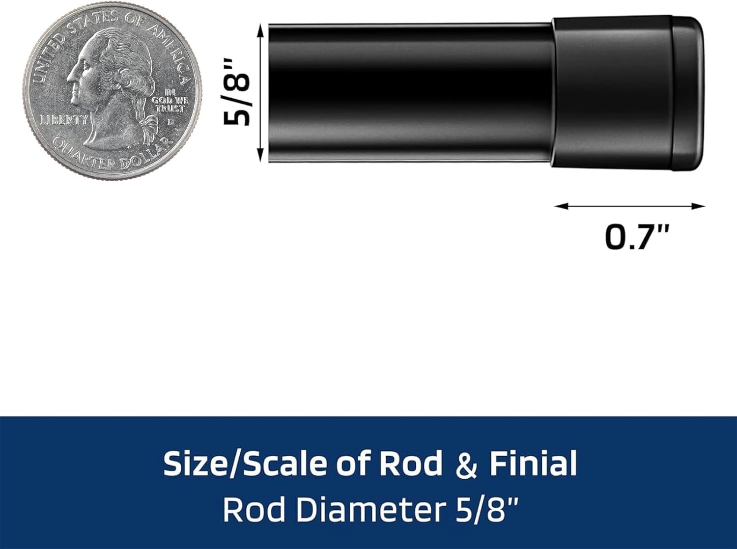Alskarhem Black Curtain Rods for Windows 30 to 45 Inch,5/8 Inch 30-45,