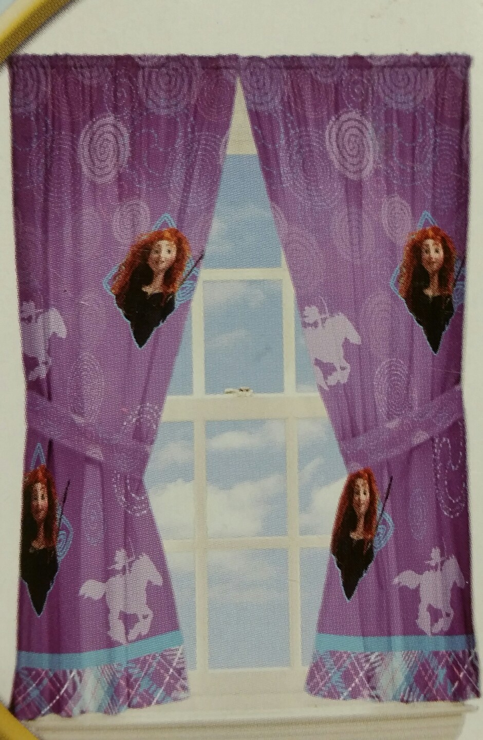 NEW Set 2 – Disney Princess Brave Merida Window Drapery Panels Tie Back FREESHIP