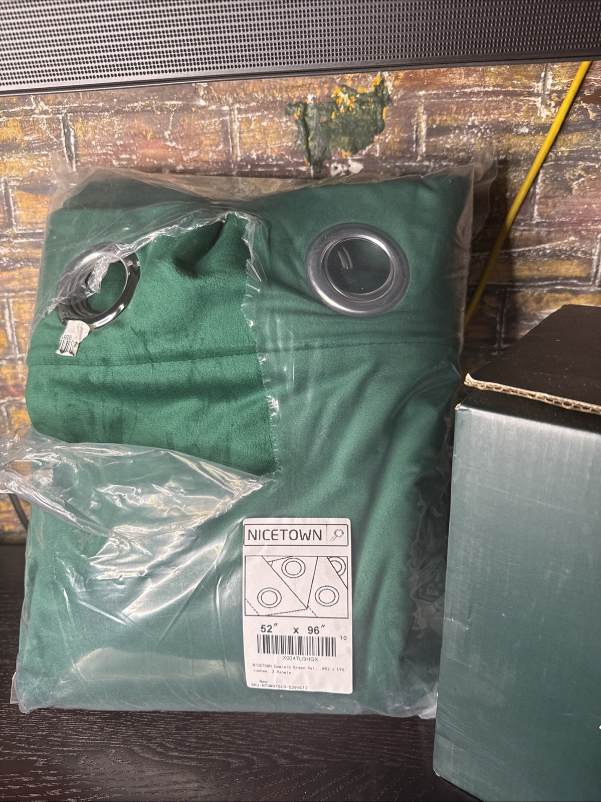 96in Long Velvet Curtains with Rod Hole 52″W x 96″L (Pack of 2) Emerald Green
