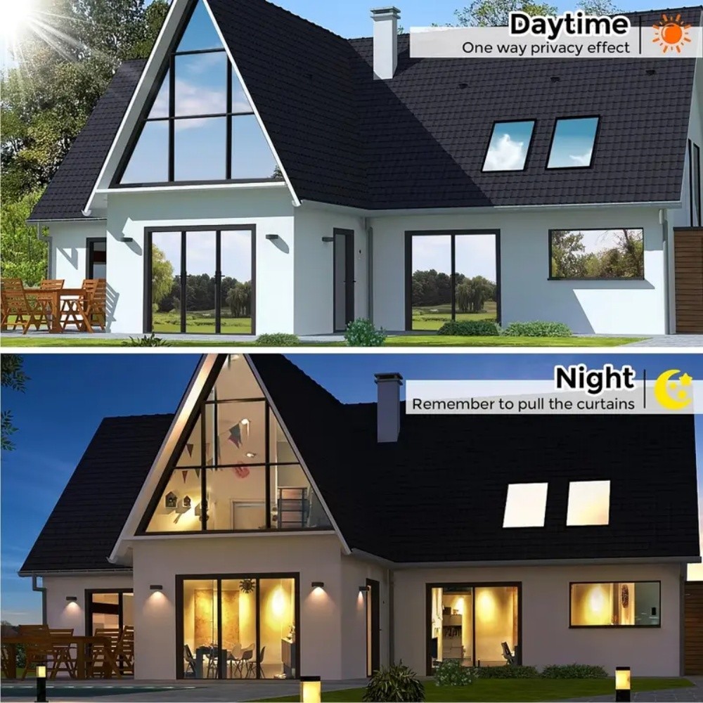 One-Way Mirror Window Film Privacy Tint Sun UV Reflective Heat Control for House