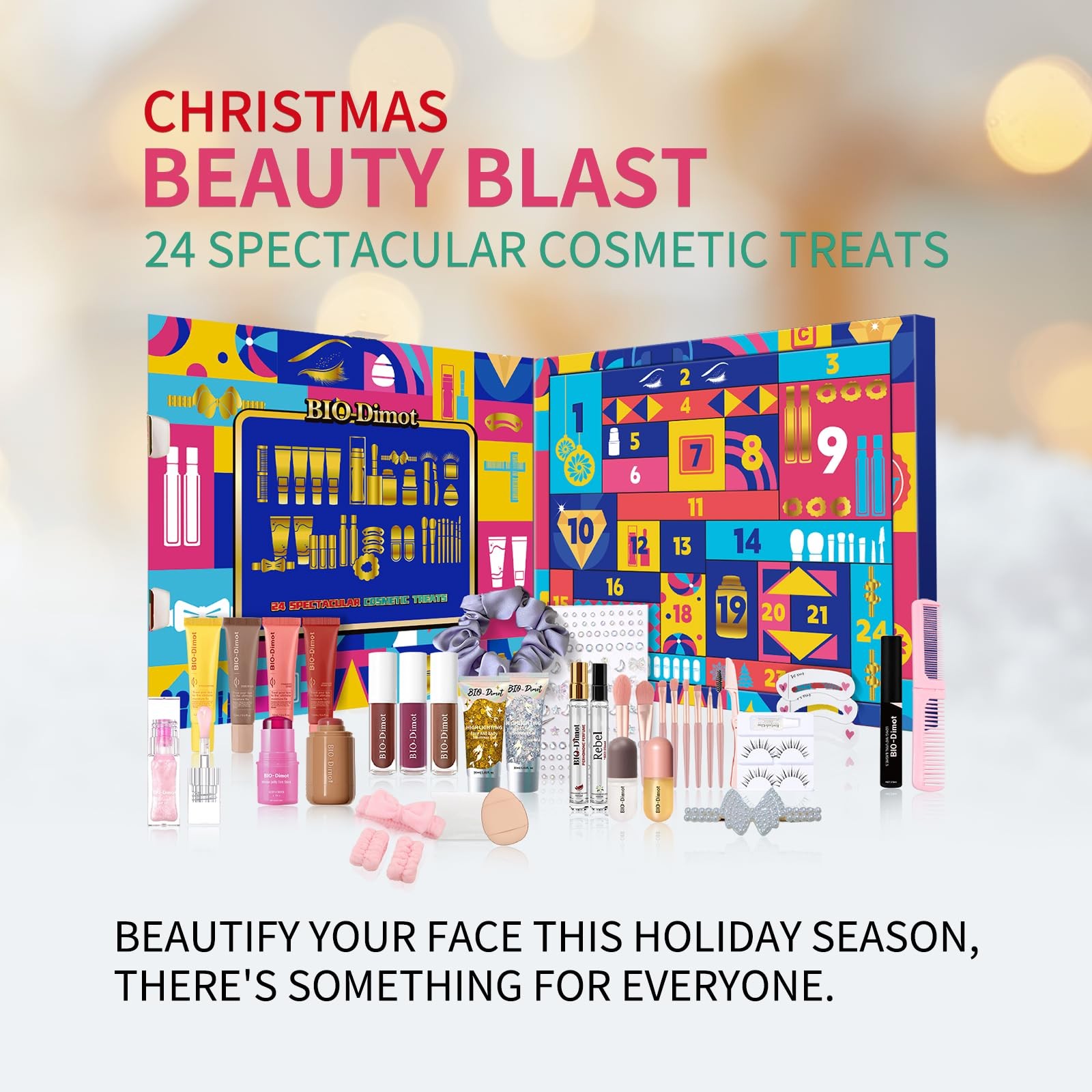 Makeup Advent Calendar 2025-24 Days Christmas Makeup Gift Set for Adult Women…