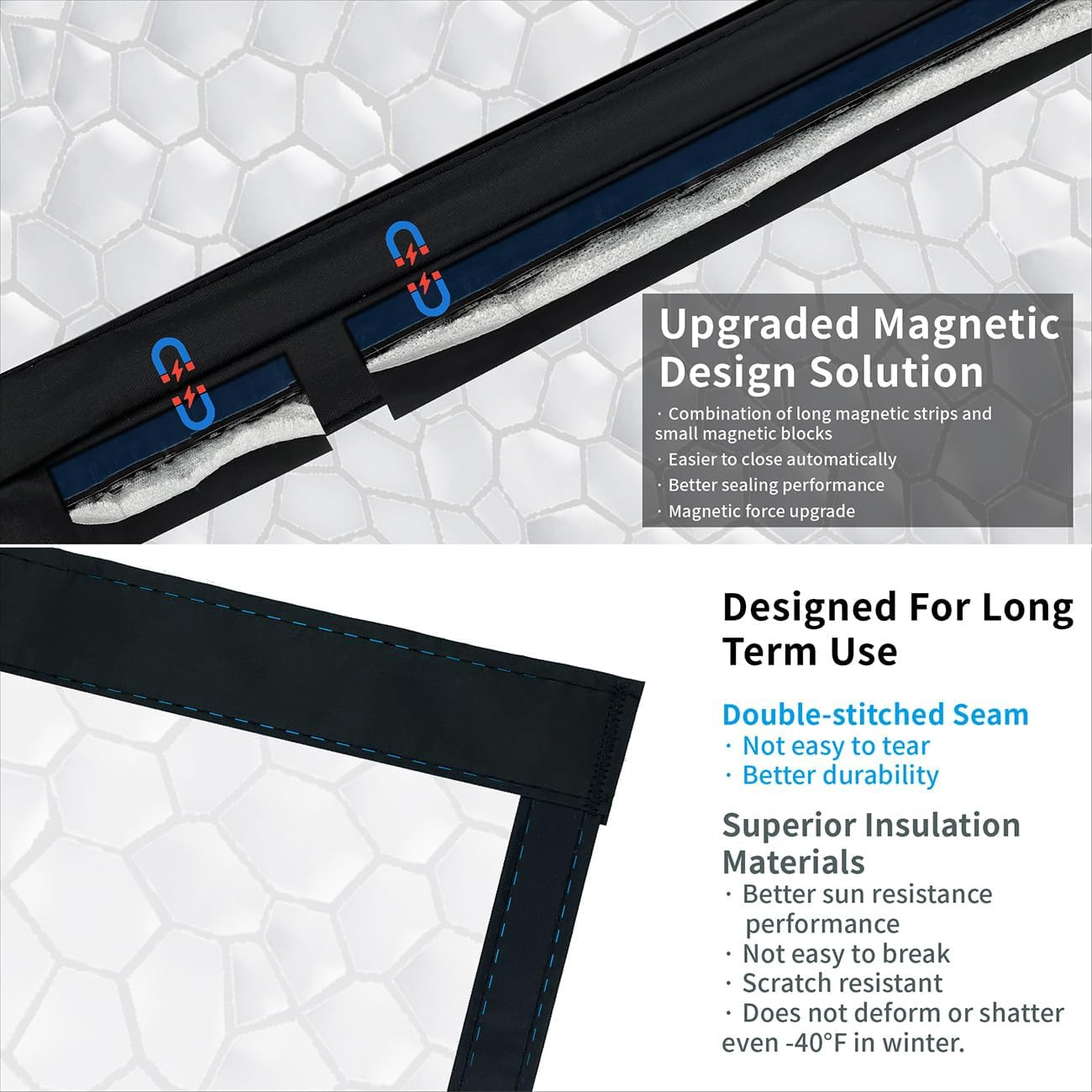 Magnetic Thermal Insulated Door Curtain 38 X 82 Inch, Transparent Door