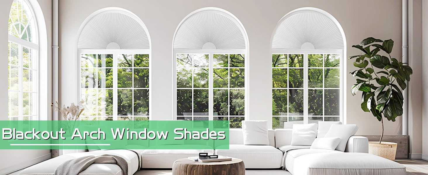 Arch Window Shade Blackout Cellular Shades Half Circle Moon Window Covering No