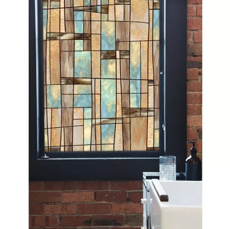 24 In. X 36 In. City Lights Decorative Window Film | Glass Stained
