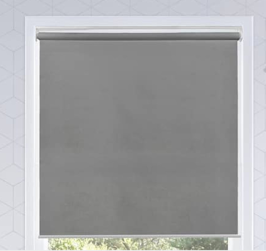 Grey Cordless Light Filtering UV Protection Polyester Roller Shade 27 in. W x 72