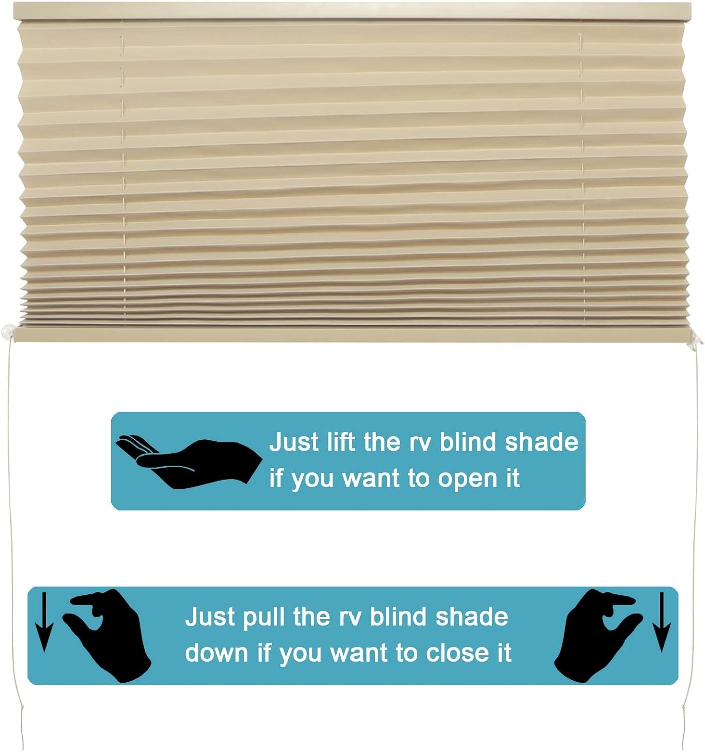 RV Blinds Shades for Window, RV Pleated Shades RV Camper Blinds and Shade for RV