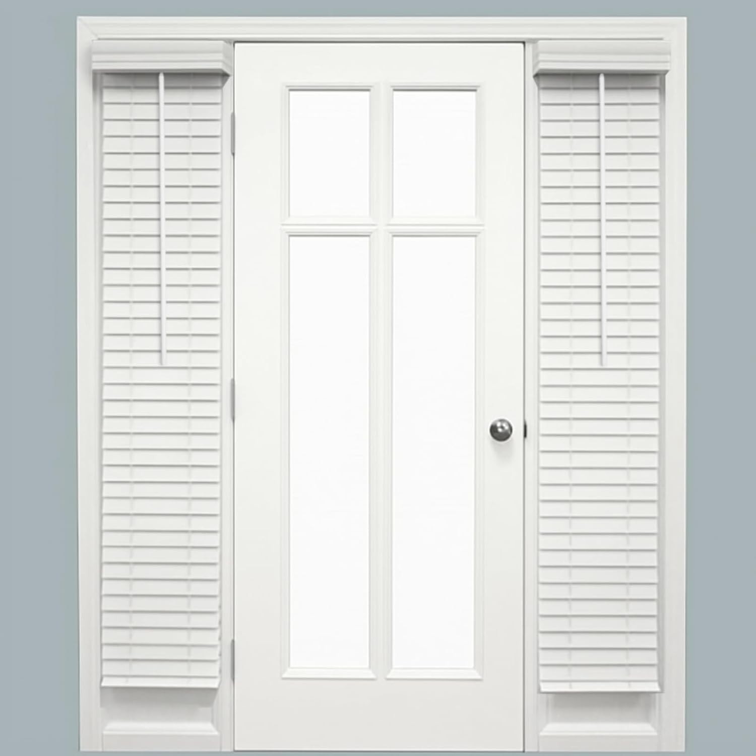 2 Pack 2 in Cordless Sidelight Blinds 8.5 x 72 in Horizontal White Faux Wood